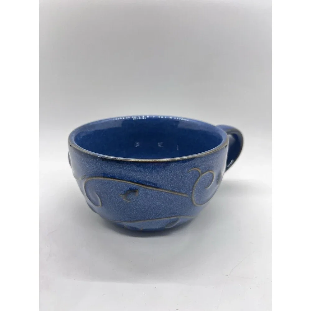 Pier 1 Blue Stoneware Coffee Mug